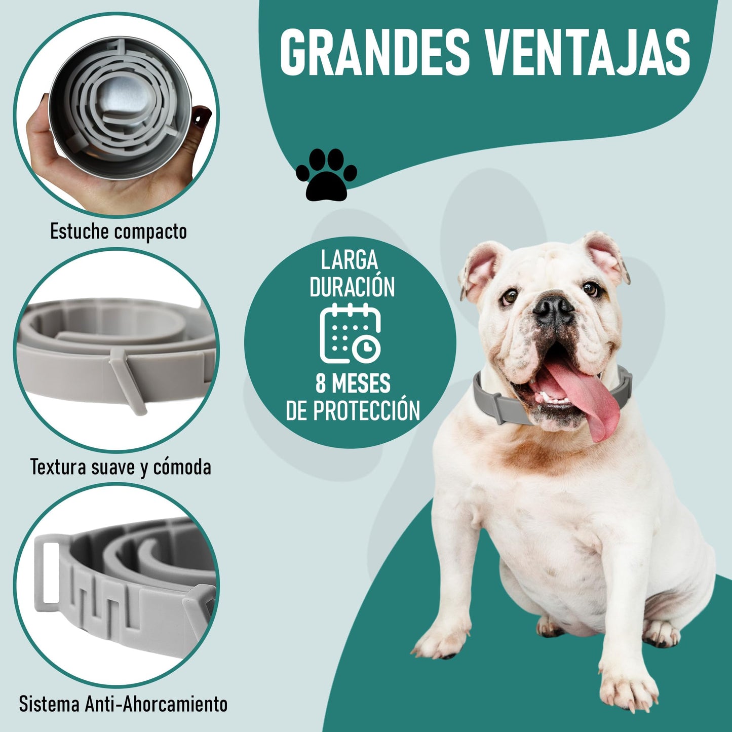 Collar Antiparasitario antipulgas y garrapatas para Perros